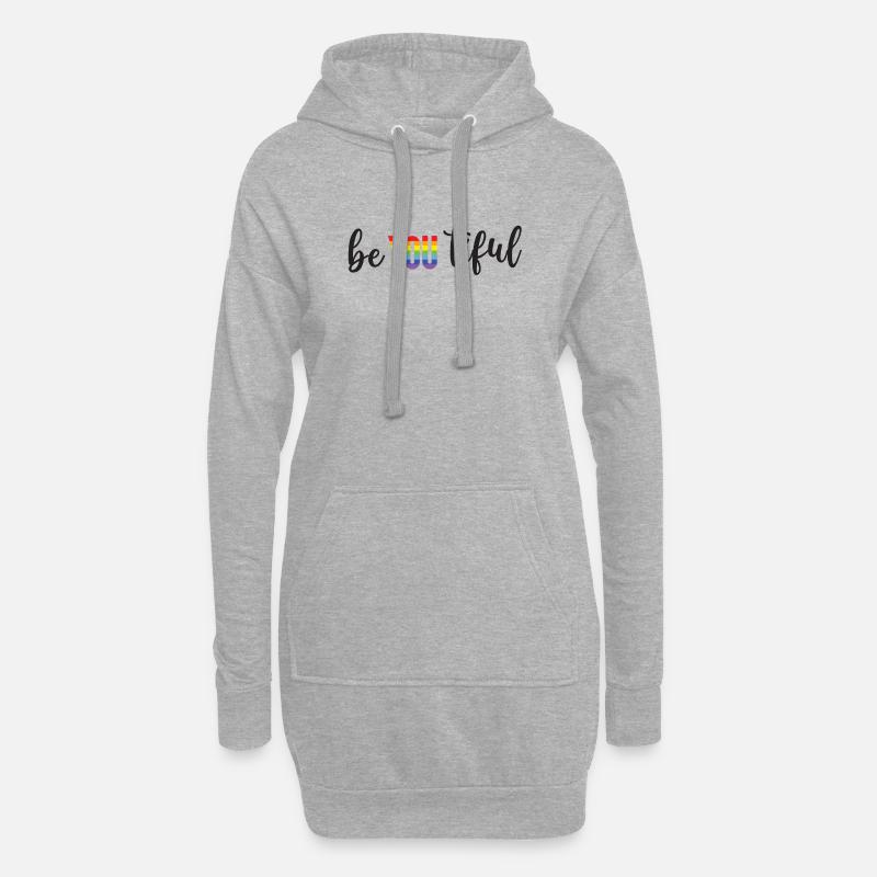 Pride Month LGBT - BeYOUTiful - Hoodie-Kleid - Grau meliert
