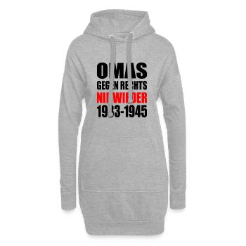 Omas gegen rechts - Hoodie-Kleid - Grau meliert - Vorne