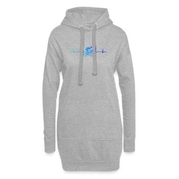 Idée cadeau pour un vélo de route avec vélo de route - Sweat-shirt à capuche long Femme - gris chiné - Devant
