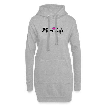 mom_life_heart - Hoodie-Kleid - Grau meliert - Vorne