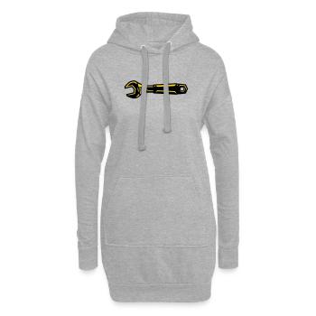 Schraubenschlüssel Werkzeug Mechaniker Schrauber - Hoodie-Kleid - Grau meliert - Vorne
