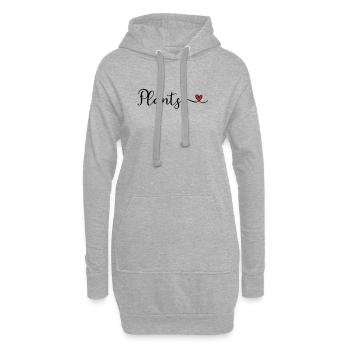 Plants Heart niedliche Typografie - Hoodie-Kleid - Grau meliert - Vorne