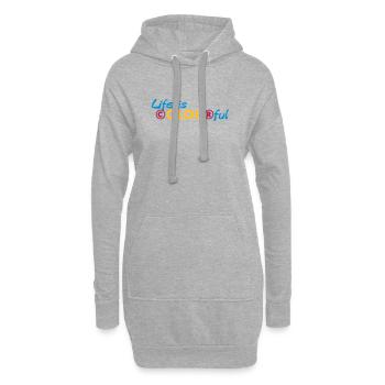 Life is colourful - Hoodie-Kleid - Grau meliert - Vorne