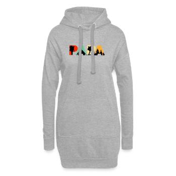 Papa Camping Randonnée Retro Vintage Silhouette - Sweat-shirt à capuche long Femme - gris chiné - Devant