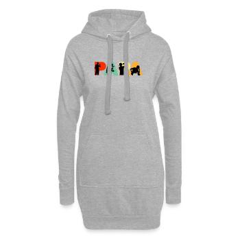 Papa Rapper Hip-Hop-Musik Silhouettenkunst - Hoodie-Kleid - Grau meliert - Vorne