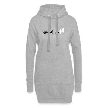 wo und wie? Das ist die Frage..... - Hoodie-Kleid - Grau meliert - Vorne