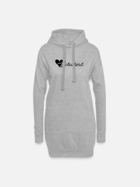stolzes Schulkind schwarz - Hoodie-Kleid - Grau meliert