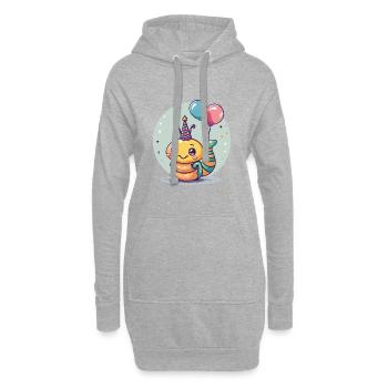 Wurm Geburtstag Baby - Hoodie-Kleid - Grau meliert - Vorne