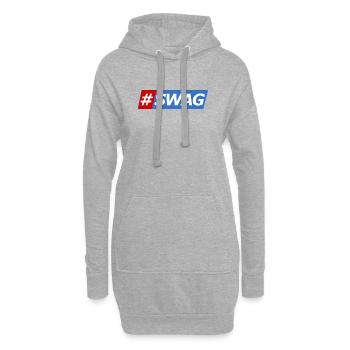 SWAG Bloc Couleurs Hashtag - Sweat-shirt à capuche long Femme - gris chiné - Devant