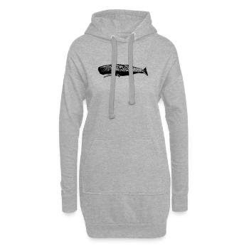 Cachalot - Sweat-shirt à capuche long Femme - gris chiné - Devant