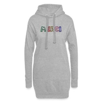 VIELEN DANK. DANKE. VIELEN DANK. JAHRESTAG. GEBURT. - Hoodie-Kleid - Grau meliert - Vorne