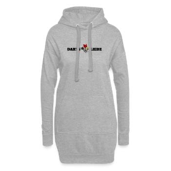 Darts ist Liebe - Hoodie-Kleid - Grau meliert - Vorne
