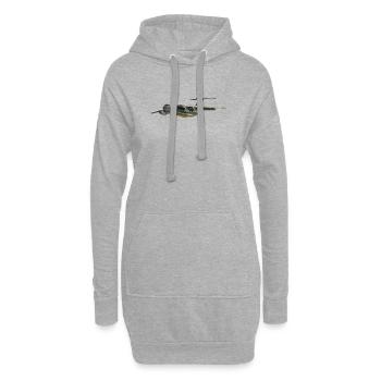 Frachtflugzeug Silhouette in Grau - Hoodie-Kleid - Grau meliert - Vorne