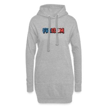 Freedom Typografie Statement Design - Hoodie-Kleid - Grau meliert - Vorne