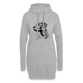 GERMAN WIRE HAIR Wilsigns Jagdhund chiens de chasse - Sweat-shirt à capuche long Femme - gris chiné - Devant