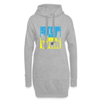 Farben änderbar | Stop the War | Kein Krieg - Hoodie-Kleid - Grau meliert - Vorne