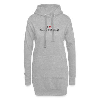 Ich liebe Ultra Running - Hoodie-Kleid - Grau meliert - Vorne