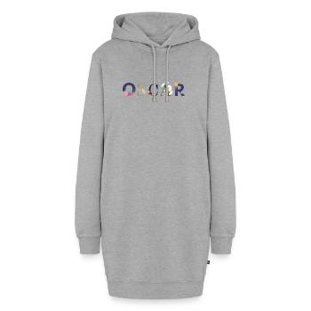 OSCAR Name mit Blumen geschmückt - Hoodie-Kleid - Grau meliert - Vorne