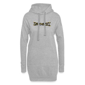 Unwearable – Statement Design with Warning Tape - Hoodie Dress - heather grey - Front