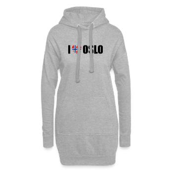 J’adore Oslo, Norvège - Sweat-shirt à capuche long Femme - gris chiné - Devant