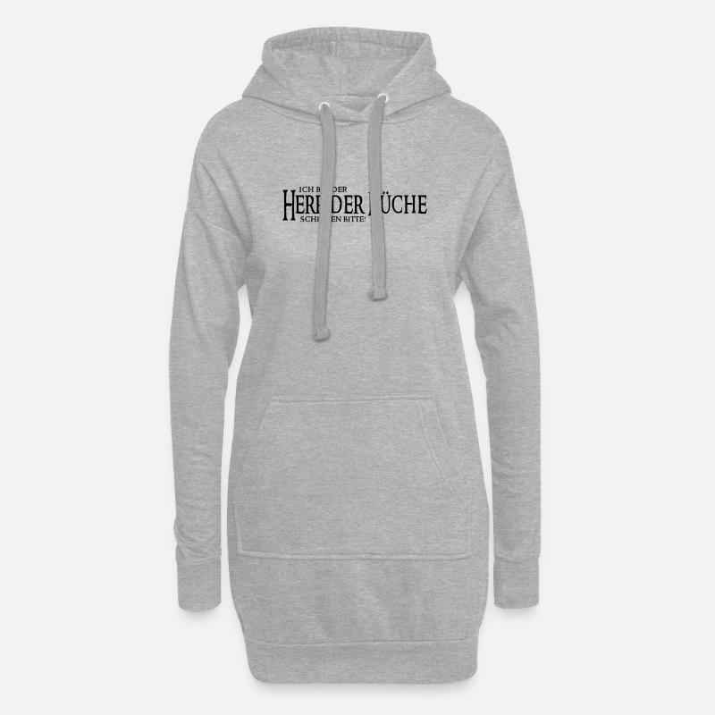 Herr der Küche - Hoodie-Kleid - Grau meliert
