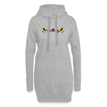 Herzfrequenz-Cardio für Belgien - Hoodie-Kleid - Grau meliert - Vorne