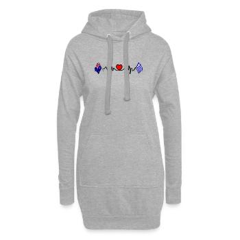 Cardio coeur avec drapeau Australie drapeau Grèce - Sweat-shirt à capuche long Femme - gris chiné - Devant