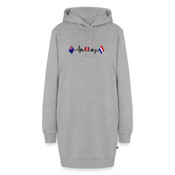 Cardio coeur avec drapeau Australie et drapeau Pays-Bas - Sweat-shirt à capuche long Femme - gris chiné - Devant