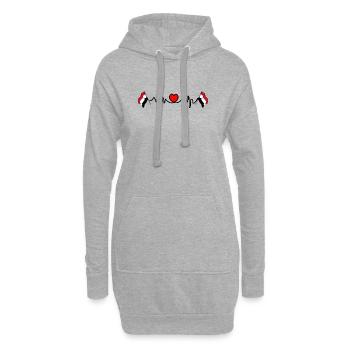 Cardio de fréquence cardiaque pour le Yémen - Sweat-shirt à capuche long Femme - gris chiné - Devant