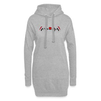 Cardio de fréquence cardiaque pour l’Irak - Sweat-shirt à capuche long Femme - gris chiné - Devant