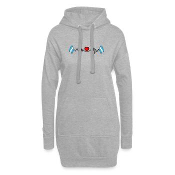 Cardio-Herz mit Flagge Argentinien - Hoodie-Kleid - Grau meliert - Vorne