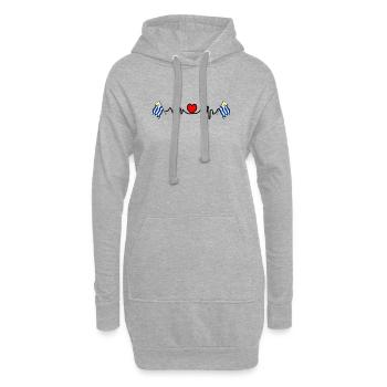 Herzfrequenz-Cardio für Uruguay - Hoodie-Kleid - Grau meliert - Vorne