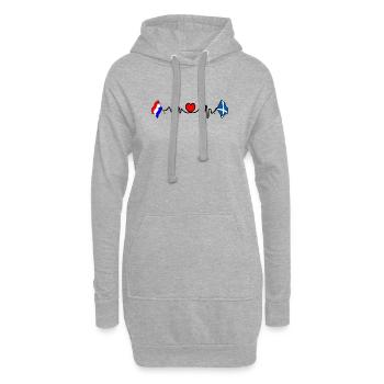 Cardioherz mit Flagge Niederlande, Flagge Schottland - Hoodie-Kleid - Grau meliert - Vorne