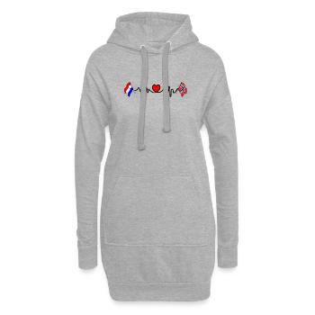 Cardioherz mit Flagge Niederlande, Flagge Norwegen - Hoodie-Kleid - Grau meliert - Vorne