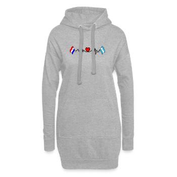 Cardio coeur avec drapeau Pays-Bas, Argentine - Sweat-shirt à capuche long Femme - gris chiné - Devant