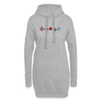 Cardio heart Drapeau Angleterre, drapeau Finlande - Sweat-shirt à capuche long Femme - gris chiné - Devant