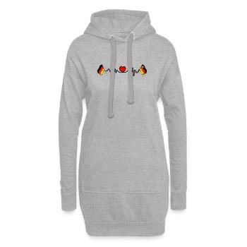 Cardio cardiaque Drapeau Allemagne , Rhénanie-Palatinat - Sweat-shirt à capuche long Femme - gris chiné - Devant