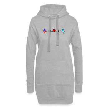 Cardio heart Drapeau des États-Unis et drapeau du Guatemala - Sweat-shirt à capuche long Femme - gris chiné - Devant