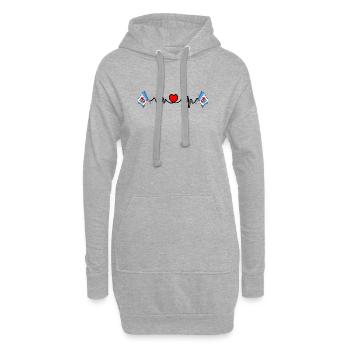 Fréquence cardiaque cardio Subcarpatie - Sweat-shirt à capuche long Femme - gris chiné - Devant