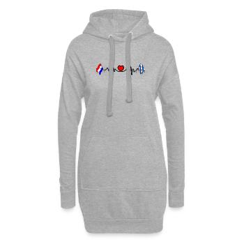 Cardio heart avec Flag Pays-Bas, Frise - Sweat-shirt à capuche long Femme - gris chiné - Devant