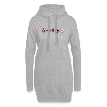 Cardio im Herzen der Flagge der Niederlande, Drenthe - Hoodie-Kleid - Grau meliert - Vorne