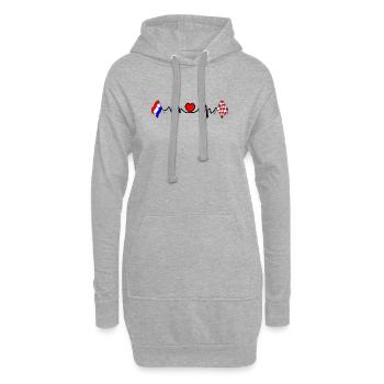 Cardio coeur Drapeau Pays-Bas, Brabant-Septentrional - Sweat-shirt à capuche long Femme - gris chiné - Devant