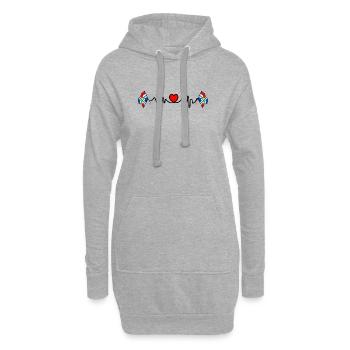 Herzfrequenz-Cardio für die Provinz Groningen - Hoodie-Kleid - Grau meliert - Vorne
