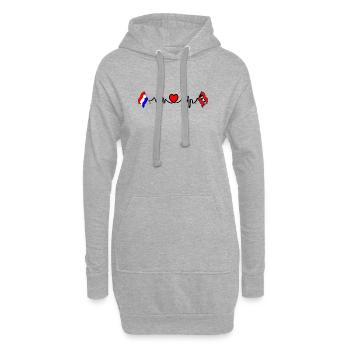 Cardio-Herz-Flagge Niederlande, Amsterdam - Hoodie-Kleid - Grau meliert - Vorne
