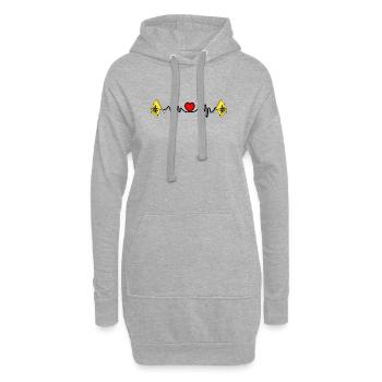 Herzfrequenz-Cardio für Flandern, Belgien - Hoodie-Kleid - Grau meliert - Vorne