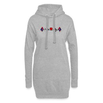 Herzfrequenz-Cardio für Mississippi - Hoodie-Kleid - Grau meliert - Vorne