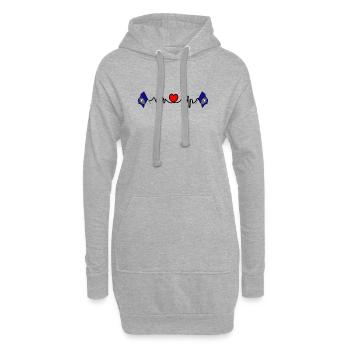 Herzfrequenz-Cardio für New Hampshire - Hoodie-Kleid - Grau meliert - Vorne