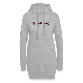 Cardio cardiaque avec drapeau des États-Unis et du Wyoming - Sweat-shirt à capuche long Femme - gris chiné - Devant