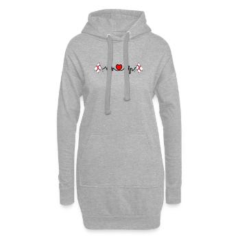 City of London Herzschlag - Hoodie-Kleid - Grau meliert - Vorne