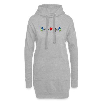 Drapeau East Riding avec battement de cœur - Sweat-shirt à capuche long Femme - gris chiné - Devant